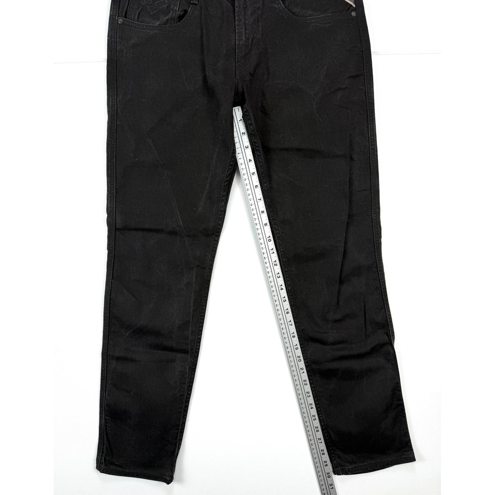 Replay Anbass Mens Jeans 34 (Actual 34x30) Black Slim Tapered Fit Denim #1915 - Picture 4 of 10